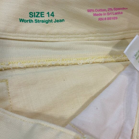 Lilly Pulitzer Womens Size 14 Cream Worth Straight Jeans Cotton Blend - Picture 7 of 7